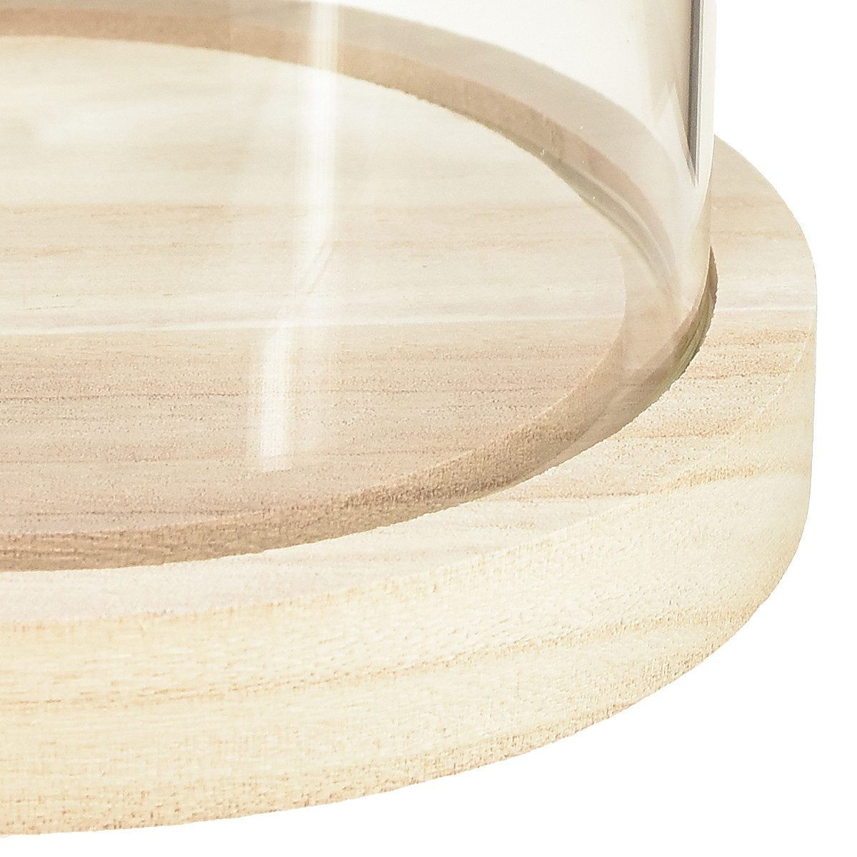 Florists Products Tischvase Glasglocke Glassturz mit Holzfuß Deko Vitrine K günstig online kaufen