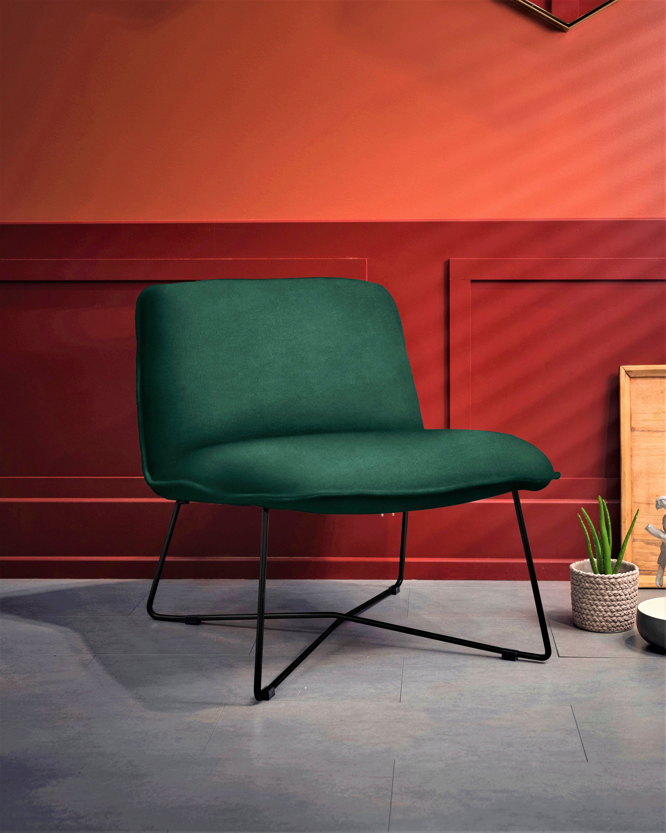furninova Loungesessel Fly, gemütlicher Loungesessel im skandinavischen Design emerald