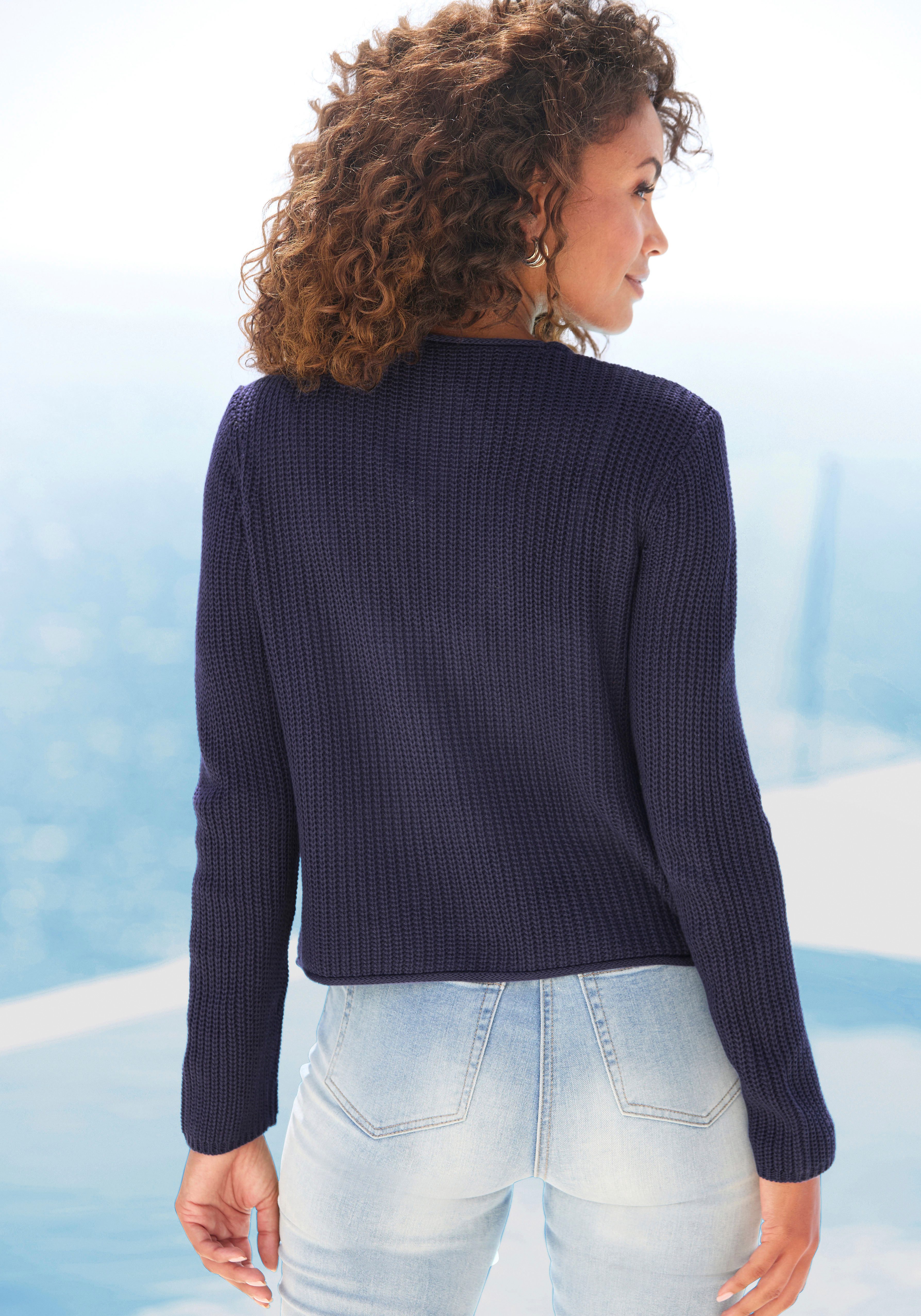 Vivance Strickjacke mit Haken-Verschluss