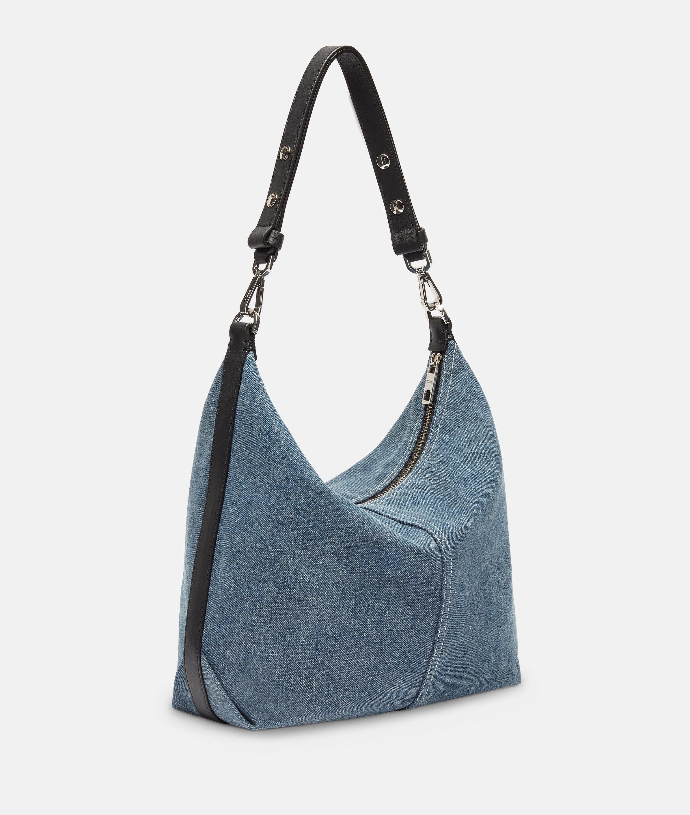Liebeskind Berlin Schultertasche Hobo, Mittelgroße Hobo-Bag aus Denim günstig online kaufen