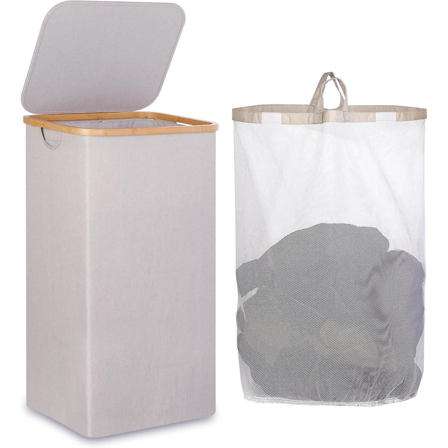 LuxusKollektion Wäschekorb Wäschekorb XL mit Deckel 110L Herausnehmbarer