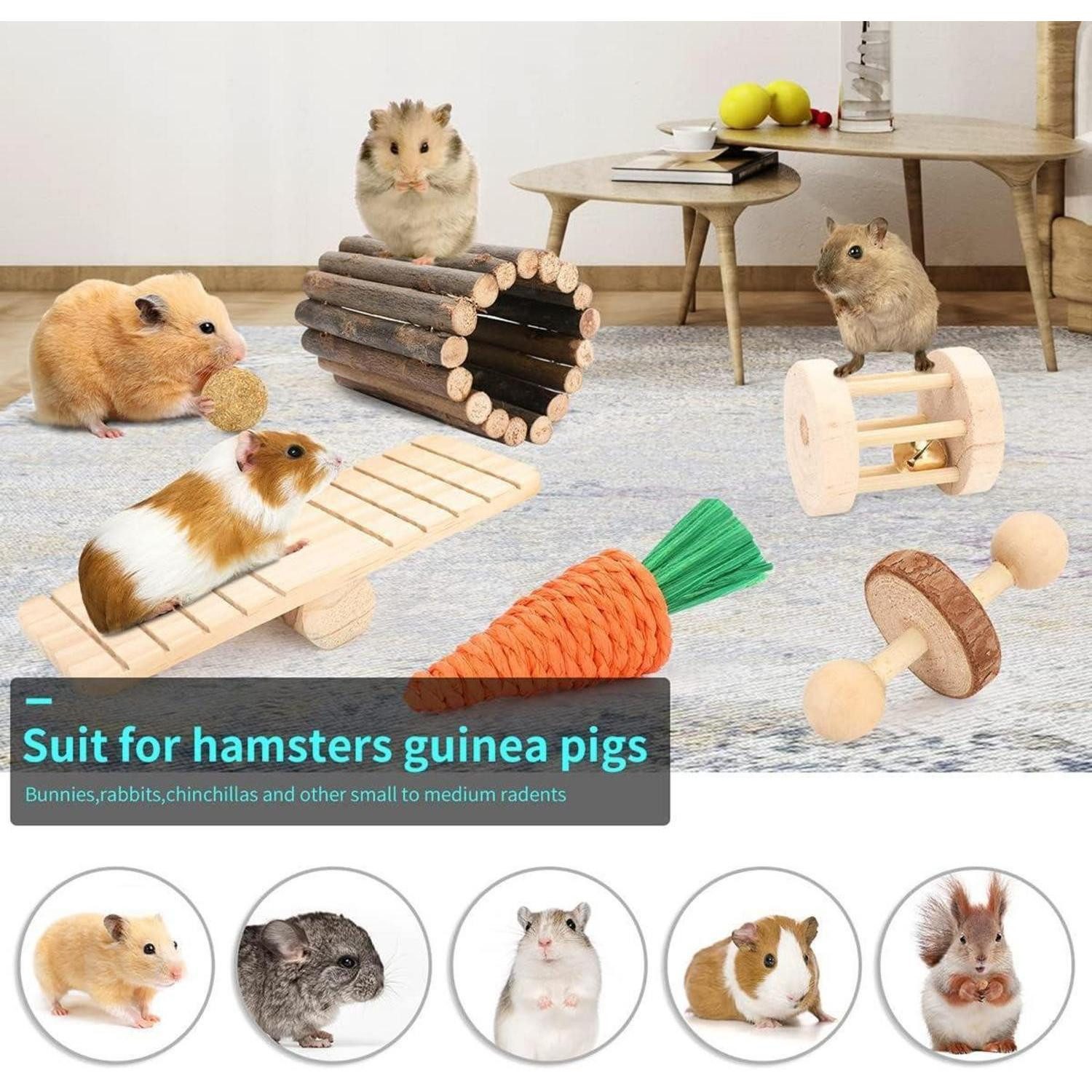 LuxusKollektion Tier-Intelligenzspielzeug Kleintier Spielzeug Set Hamster Meerschweinchen Rennmäuse Hasen