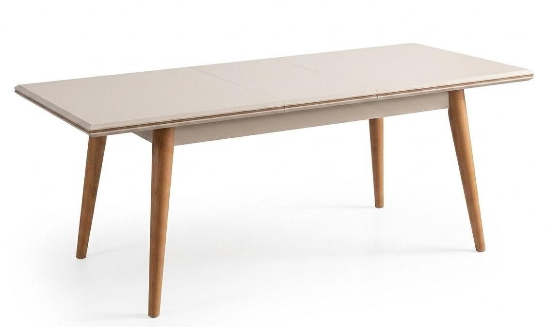 JVmoebel Esszimmer-Set Esstisch 4x Stühle Sideboard Spiegel Modern Beige Hell, (7-St), Made in Europa