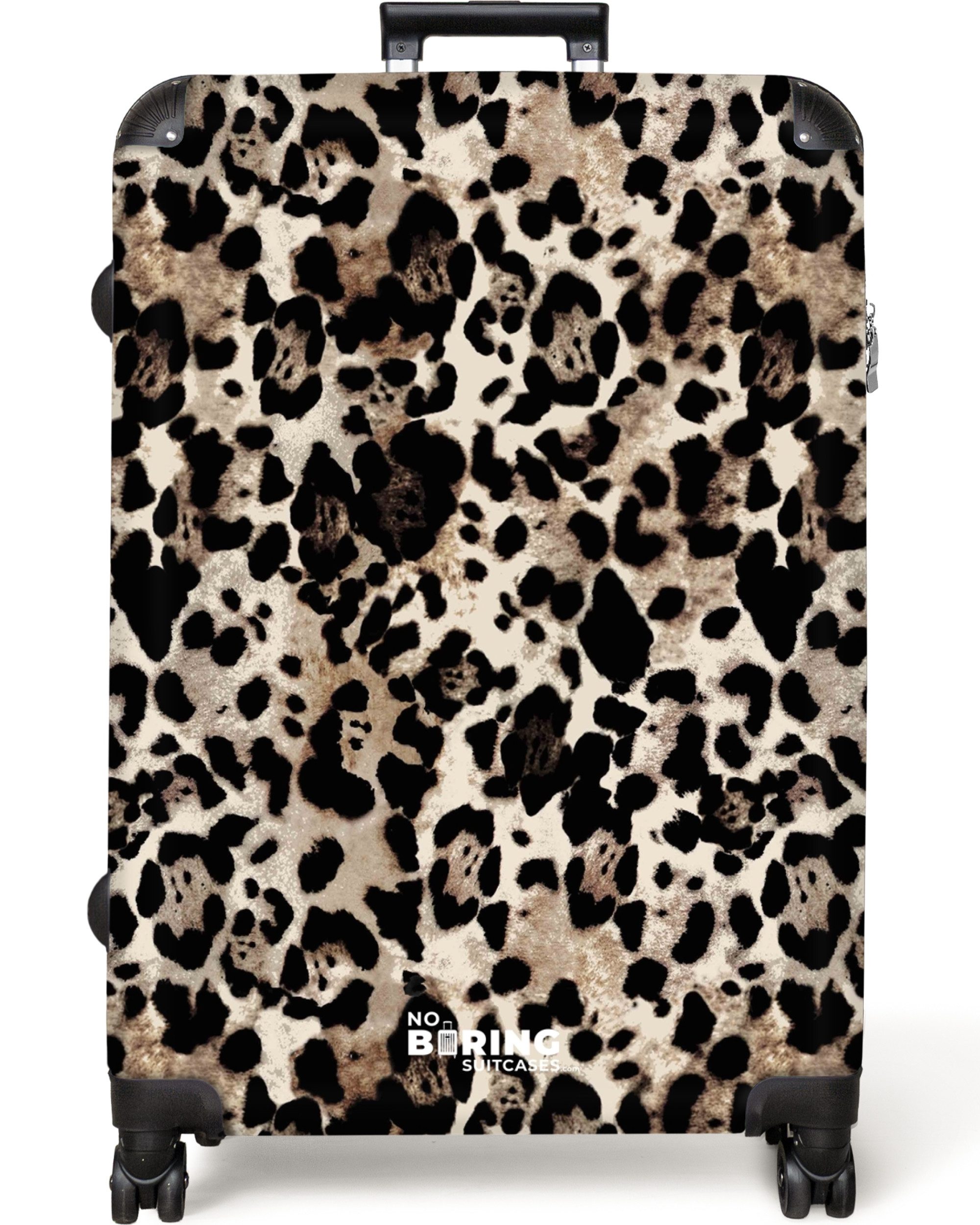 NoBoringSuitcases.com© Hartschalen-Trolley Pantherdruck - Beige - günstig online kaufen