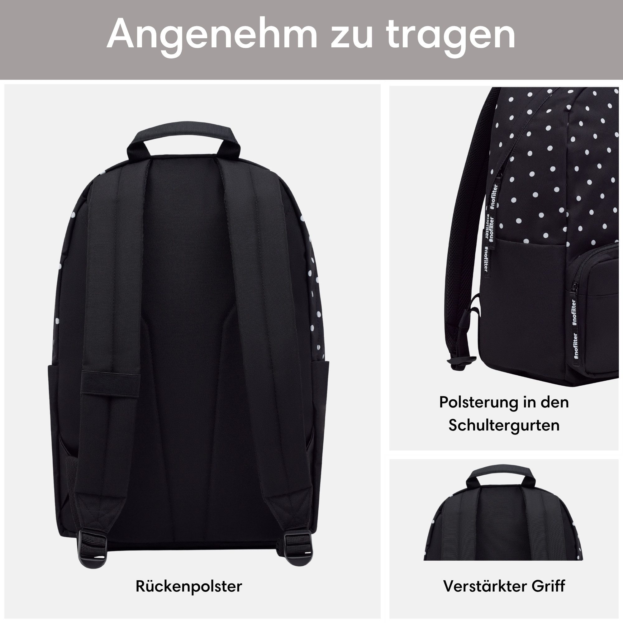 LARKSON Schulrucksack No 3 Rucksack Schule Mädchen Jungen Teenager (1-tlg), Seitentasche, Laptopfach, Wasserabweisend – Bild 5 von 5