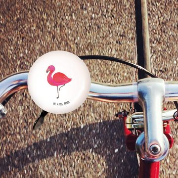 Mr. & Mrs. Panda Fahrradklingel Flamingo Classic - Weiß - Geschenk, Fahrrad, Selbstliebe, Fahrradklin, (1-tlg) Charmantes Design