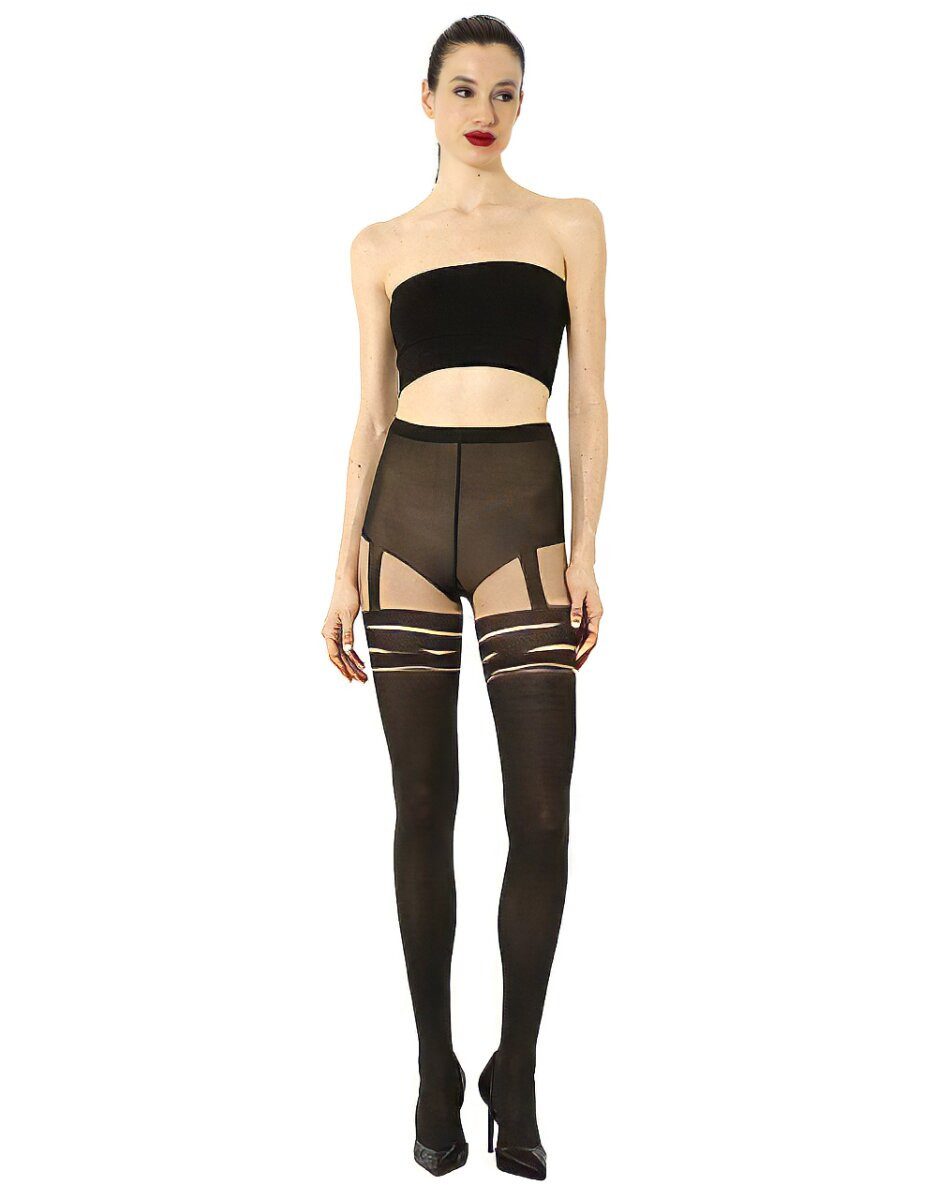 Wolford Feinstrumpfhose Wolford Infinite Wrap Tights fairly light/black (8641)
