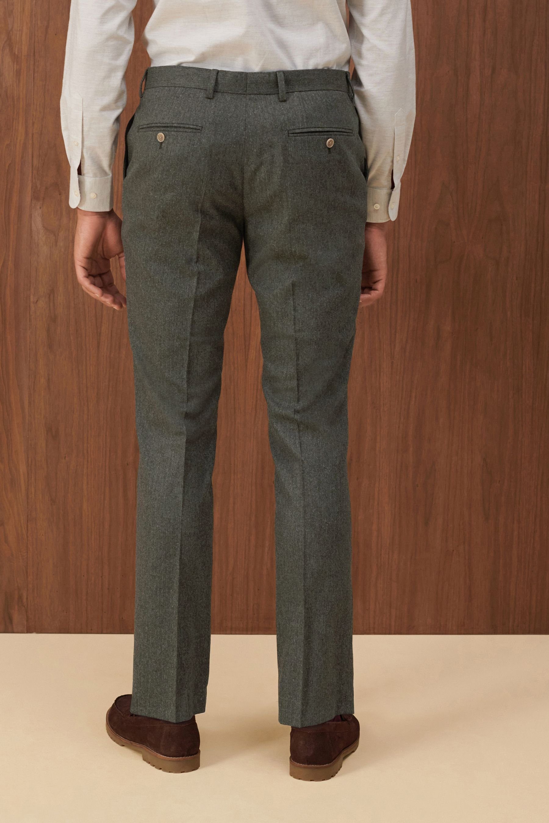 Next aus Green Slim Wollmischung: Donegal-Anzug Hose Anzughose (1-tlg) Fit