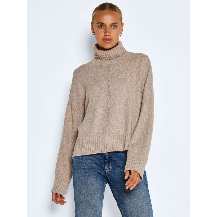 Noisy may Strickpullover NMIAN L/S ROLL NECK KNIT - 27012454 4257 in Beige