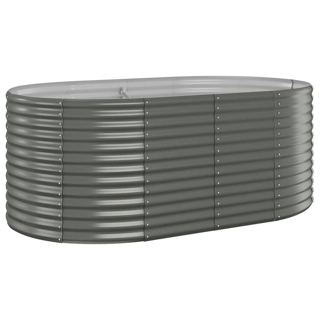 vidaXL Hochbeet, Kräuterhochbeet Pulverbeschichteter Stahl 175x100x68 cm Grau