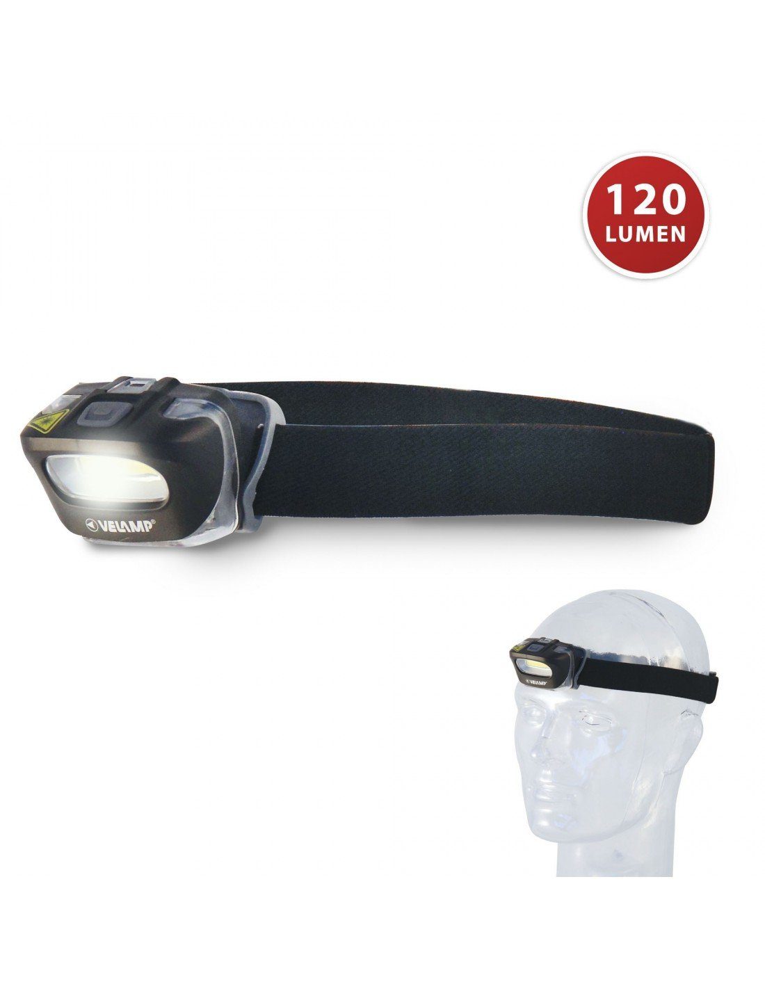Velamp LED Stirnlampe Velamp Lumen, blendfreies 3W, COB Stirnleuchte, 120 Streulicht ZEUS