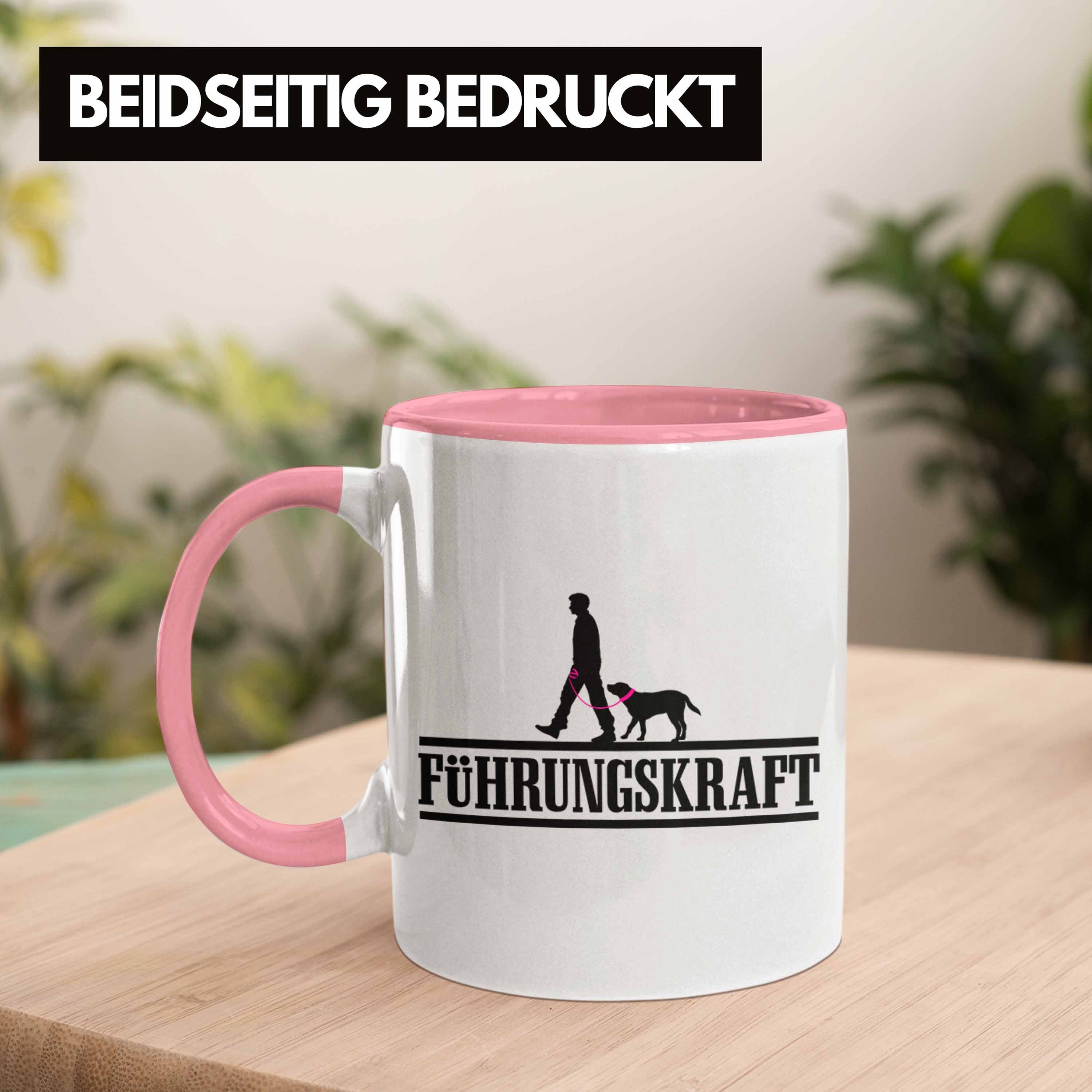 Rosa Tasse Trendation Hunde Hundebesitzer Trendation Gassi Gehen Herrchen Führungskraft Tasse - Tasse Geschenk Hundebesitzerin