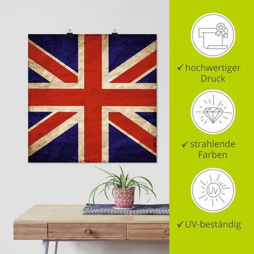Artland Poster Vereinigtes Königreich Flagge, Zeichen (1 St), als Alubild, Leinwandbild, Wandaufkleber oder Poster in versch. Größen