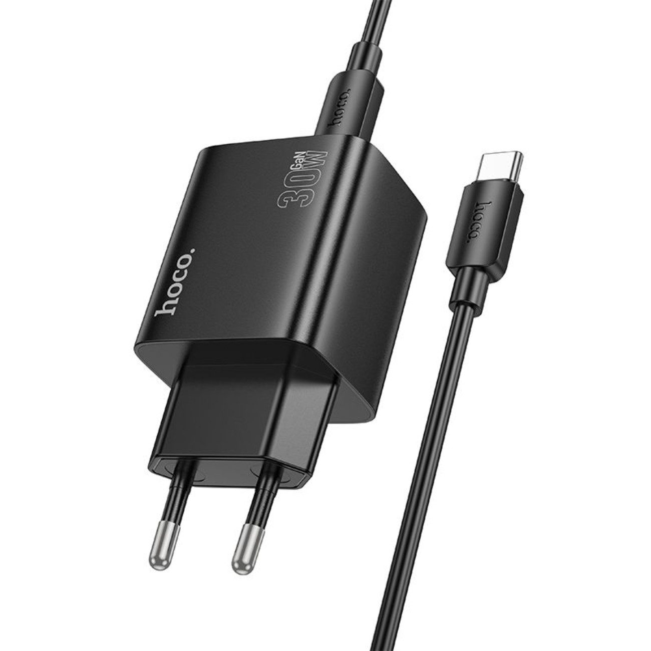 hoco. N56 USB-Ladegerät (3000 mA, Einzelartikel, Inklusive 1 m USB-C-auf-USB-C-Kabel, PD + QC3.0 Schnellladefunktion, 30W Mehrfachladegerät)