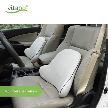 Vitabo Rückenkissen Vitabo breites Rückenkissen – ergonomisches Lendenkissen I Lordosenstütze Rückenstütze für Büro Auto (Grau), 1-tlg.