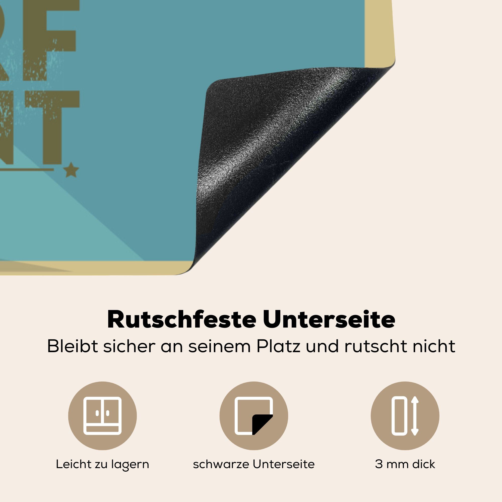 Point" Vinyl, Ceranfeldabdeckung, "Surf blauem Arbeitsplatte Herdblende-/Abdeckplatte MuchoWow von (1 küche cm, vor Hintergrund, 78x78 für Illustration tlg),