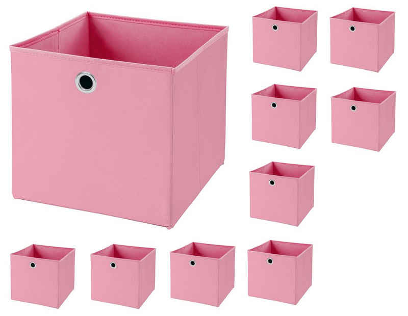 StickandShine Aufbewahrungsbox 10 Stück Faltboxen 28 x 28 x 28 cm faltbar ohne Deckel Aufbewahrungsbox in verschiedenen Farben (10er SET 28x28x28) 28cm
