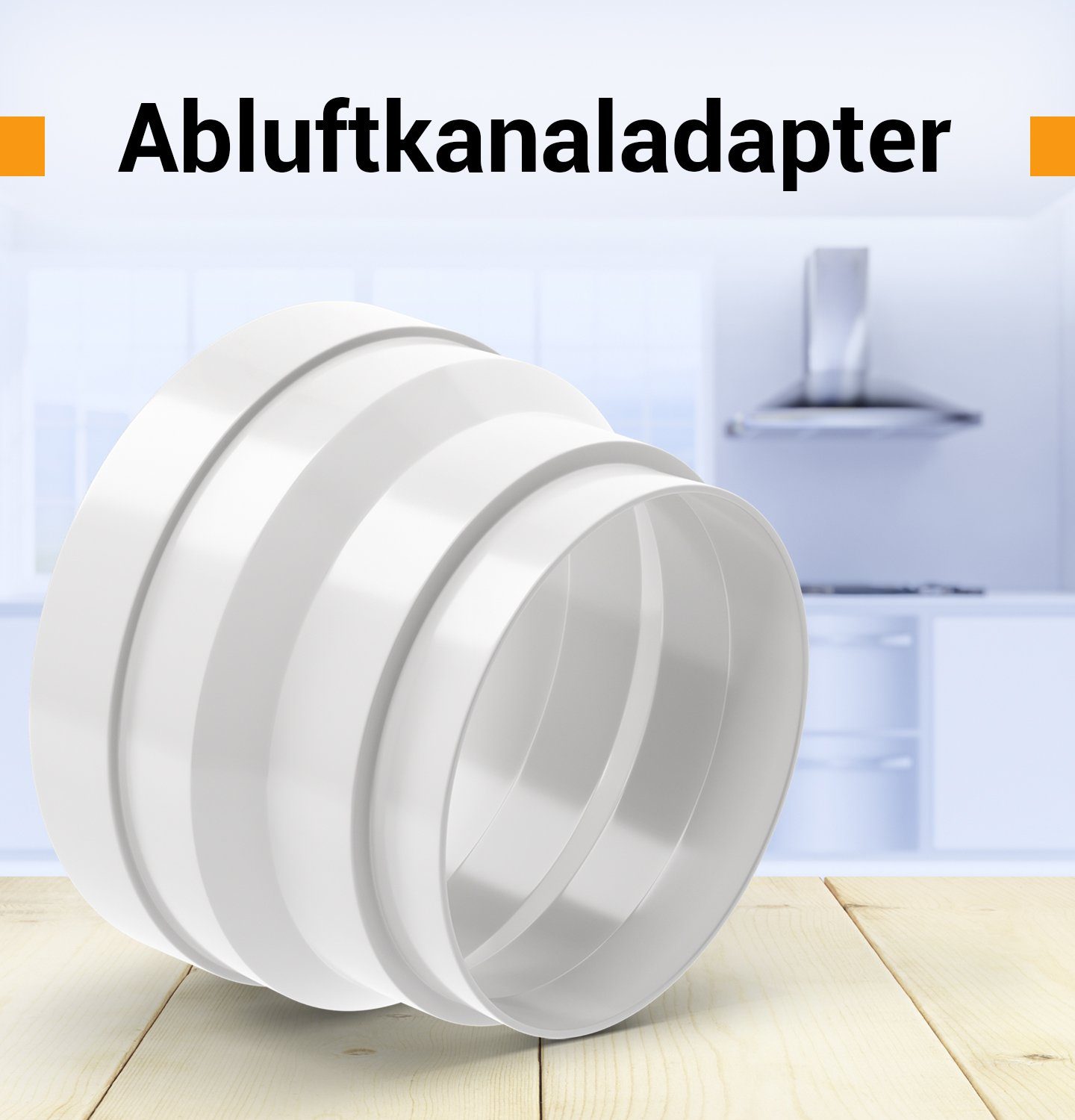 VIOKS Reduzierstück Adapter 100/125erR, für Abluftschlauch Rohr Belüftungstechnik