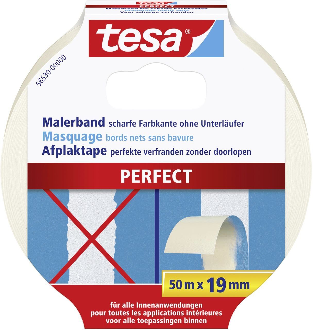 tesa Kreppband tesa Malerband Perfect 50 m x 19 mm, beige