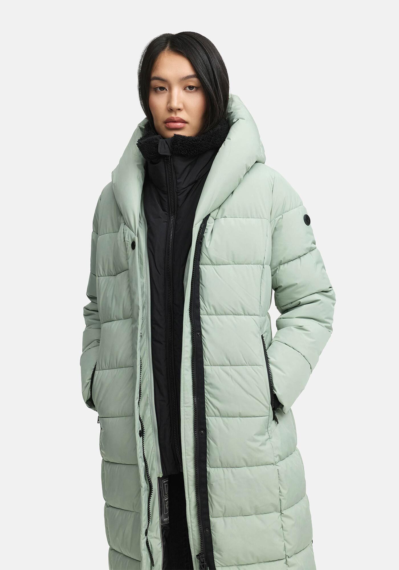 Marikoo Winterjacke Pakoraa extra langer Winter Mantel mit abnehmbaren Innenteil