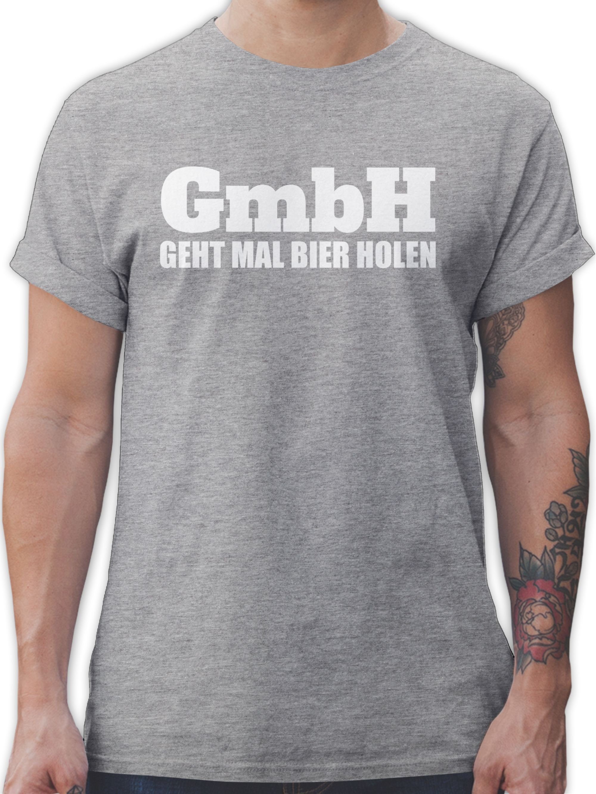 Shirtracer T-Shirt GmbH - Geht mal Bier holen Sprüche Statement mit Spruch 3 Grau meliert
