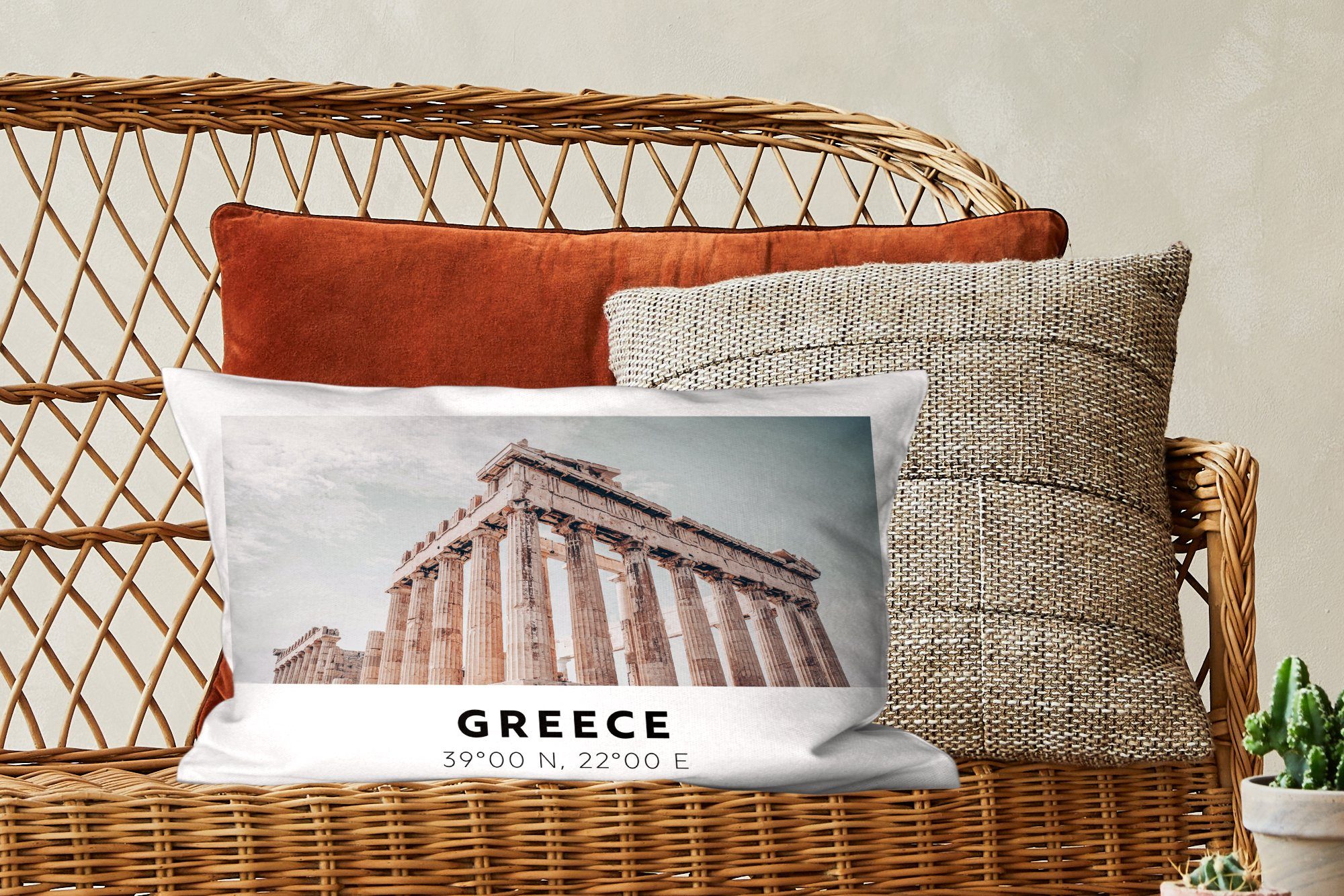 Griechenland - mit MuchoWow Athen, Füllung, Dekokissen Wohzimmer Zierkissen, Parthenon Dekoration, Schlafzimmer - Dekokissen
