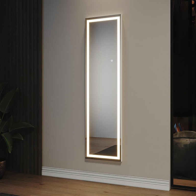 SONNI Ganzkörperspiegel »Wandspiegel mit LED,1500 x 400mm, Standspiegel, mit Touch«, Beleuchtung in 3 Farben, 2 Montagemöglichkeiten, Modern
