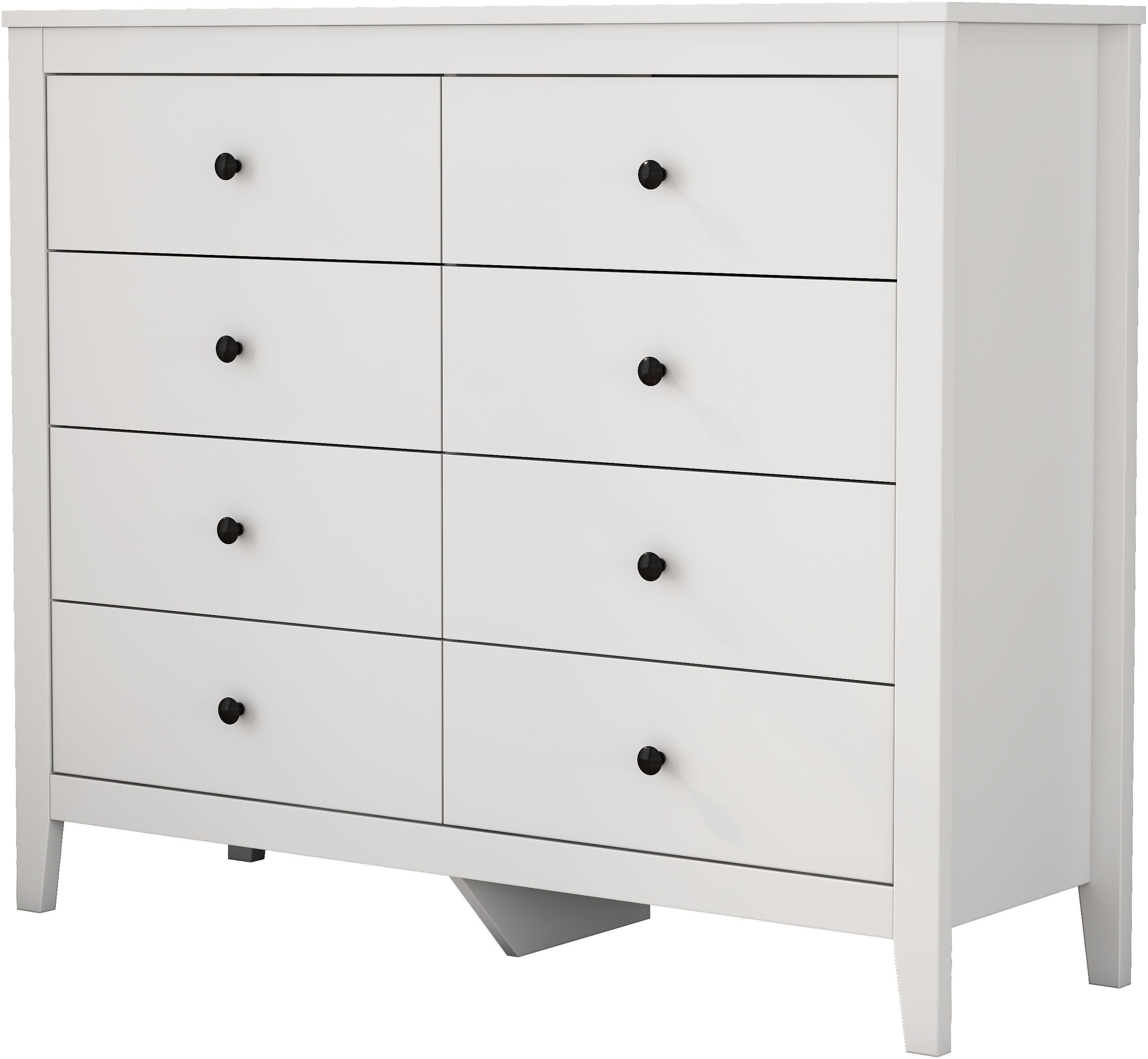 OTTO home Schubkastenkommode Borkum Sideboard Anrichte mit 6 Schubladen Landhaus weiß (schwarze Griffe aus Metall), Kommode Schrank Wäscheschrank mit 8 Schublad – Bild 5 von 5