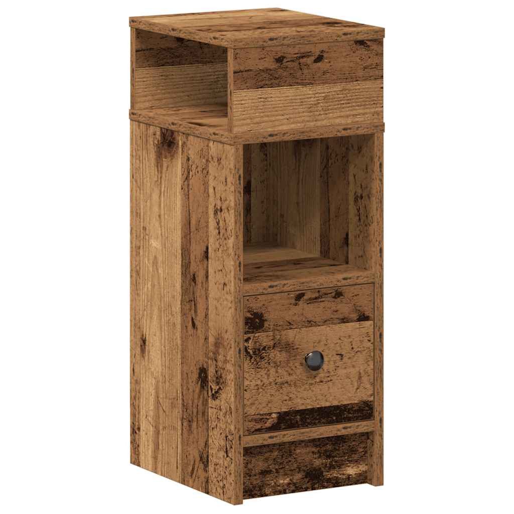 vidaXL Nachttisch NA Nachttisch mit Schublade Altholz-Optik 25x31x66 cm