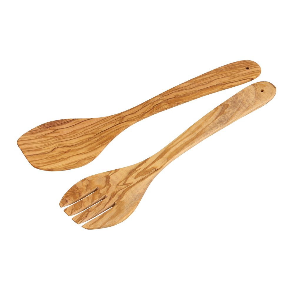 KESPER® Salatbesteck Besteck-Set aus Olivenholz (Set, 2-tlg), mit Aufhängeloch