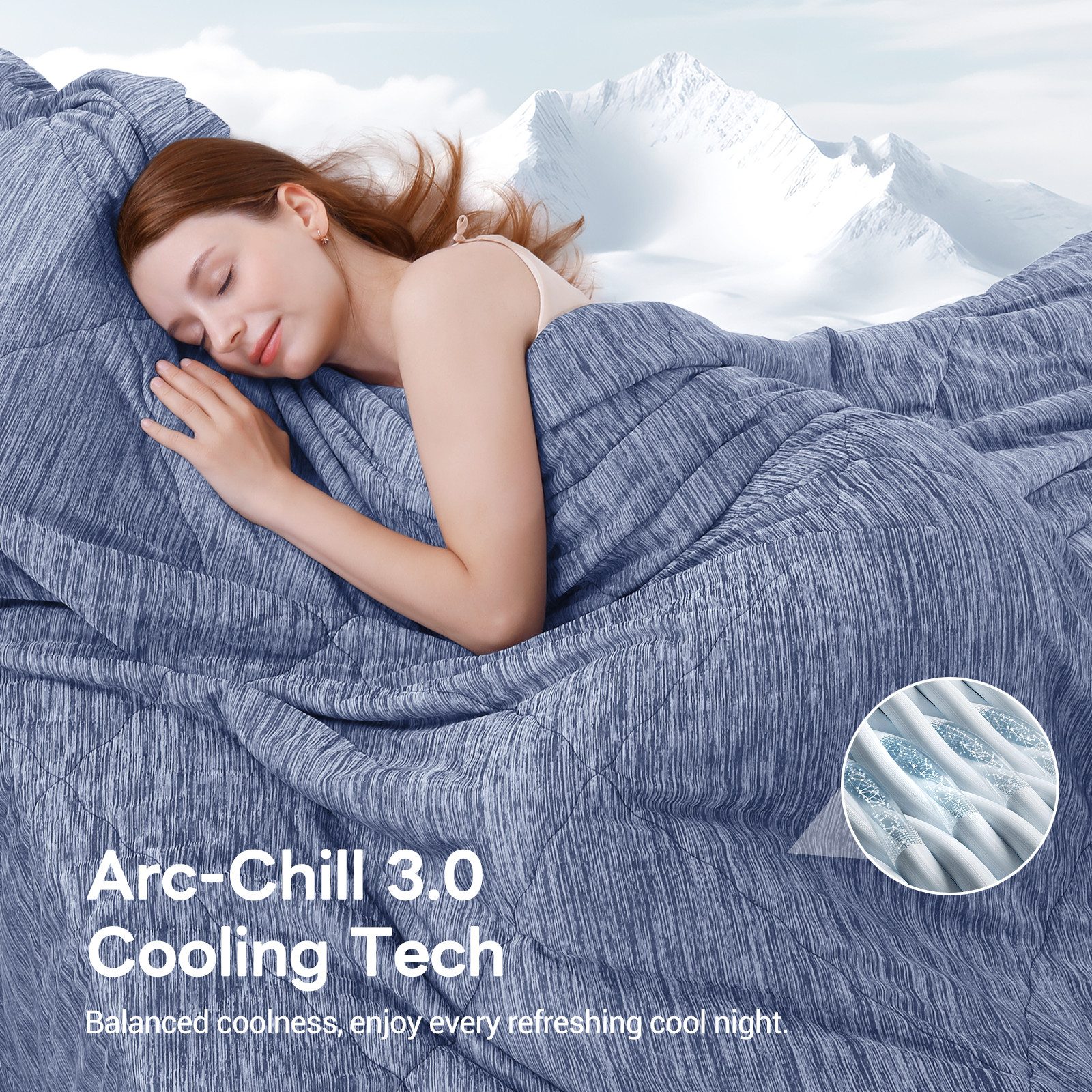 Elegear Sommerbettdecke Sommerdecke 150/220x200cm Kühldecke mit Japanische Arc-Chill 3.0, Kühlende Bettdecke aus Kühlfasern, superweich, antiallergisch – Bild 2 von 5