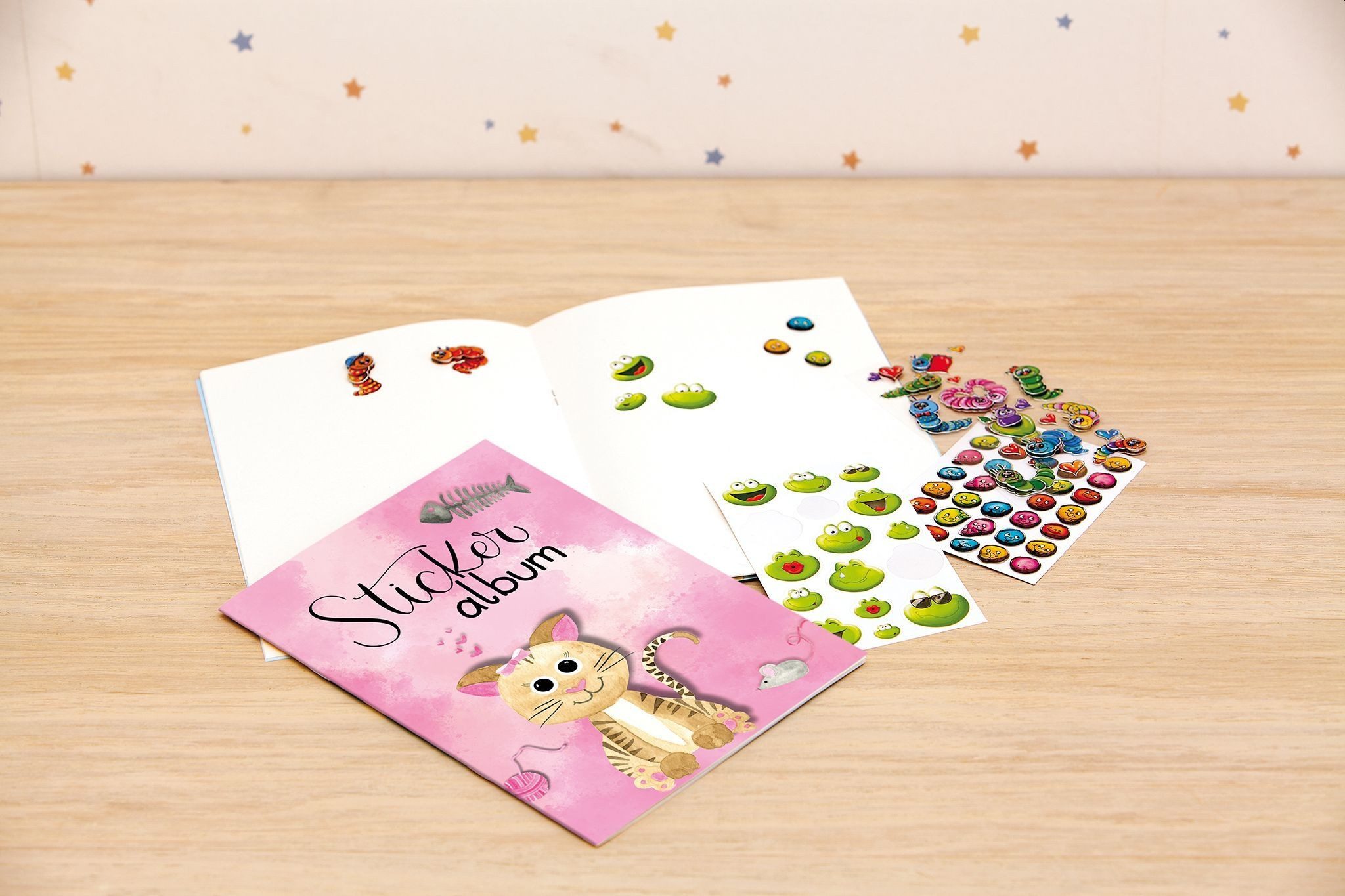 Avery Zweckform Fotoalbum Stickeralbum Kids A5 Motiv Katze 16 Steiten