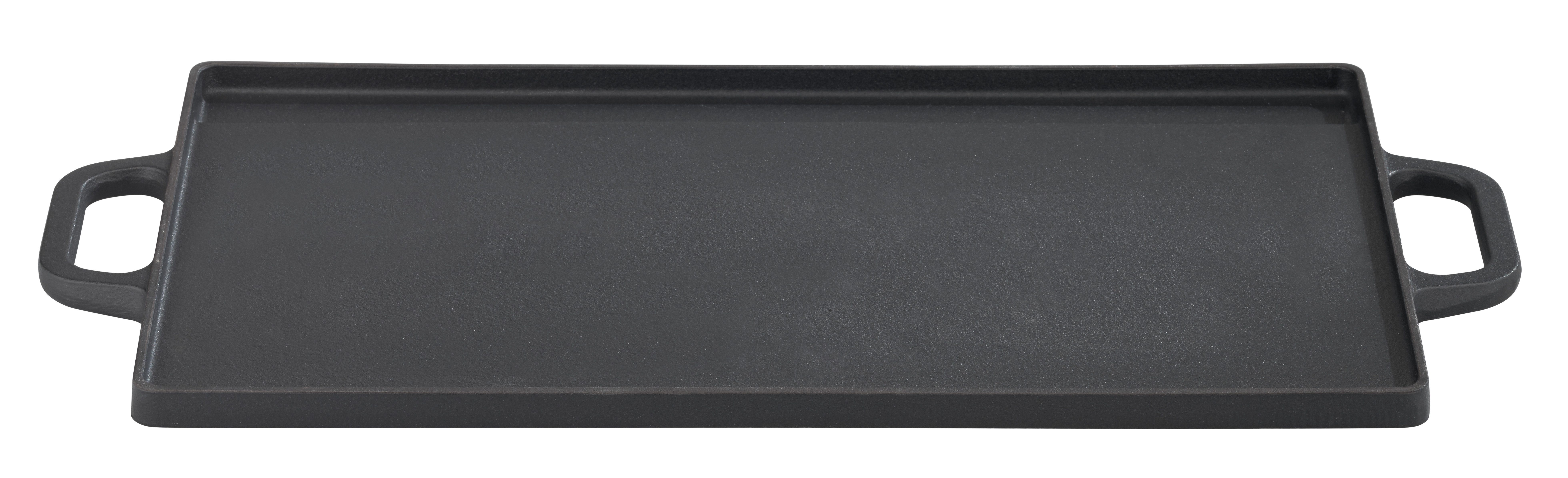 GSW Grillplatte Black Iron BBQ (1-St), Gusseisen Grillplatte zur Anwendung auf dem Grill, Feuer oder Backofen