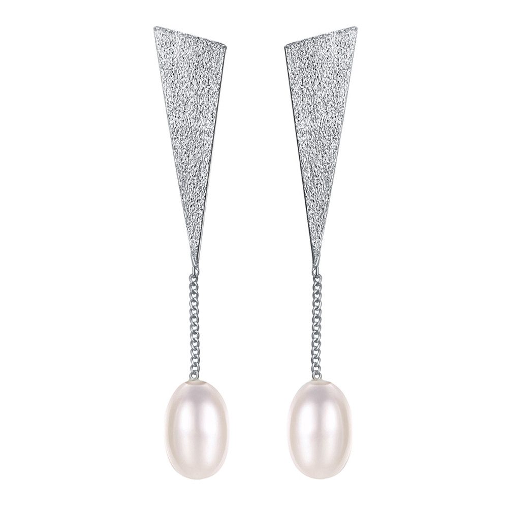 Runde Perlé Paar Ohrhänger elegante Perlenohrringe günstig online kaufen