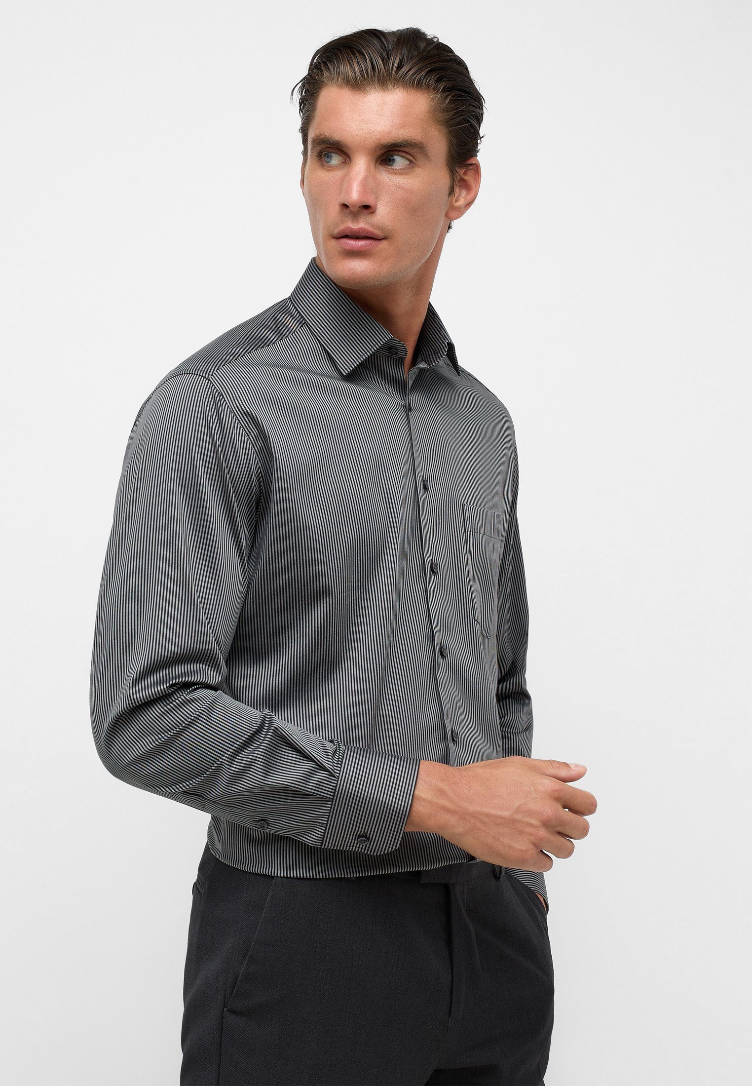 ETERNA Hombre Performance Shirt Modern FIT 1/1 Black 46_H_1/1
