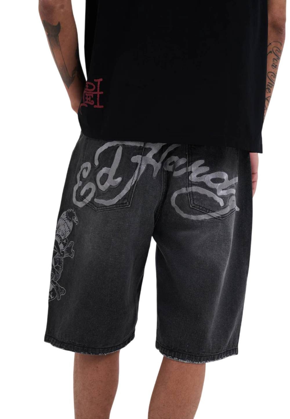 Ed Hardy Jeansshorts Short Jeans Ed Hardy Death or Glory black