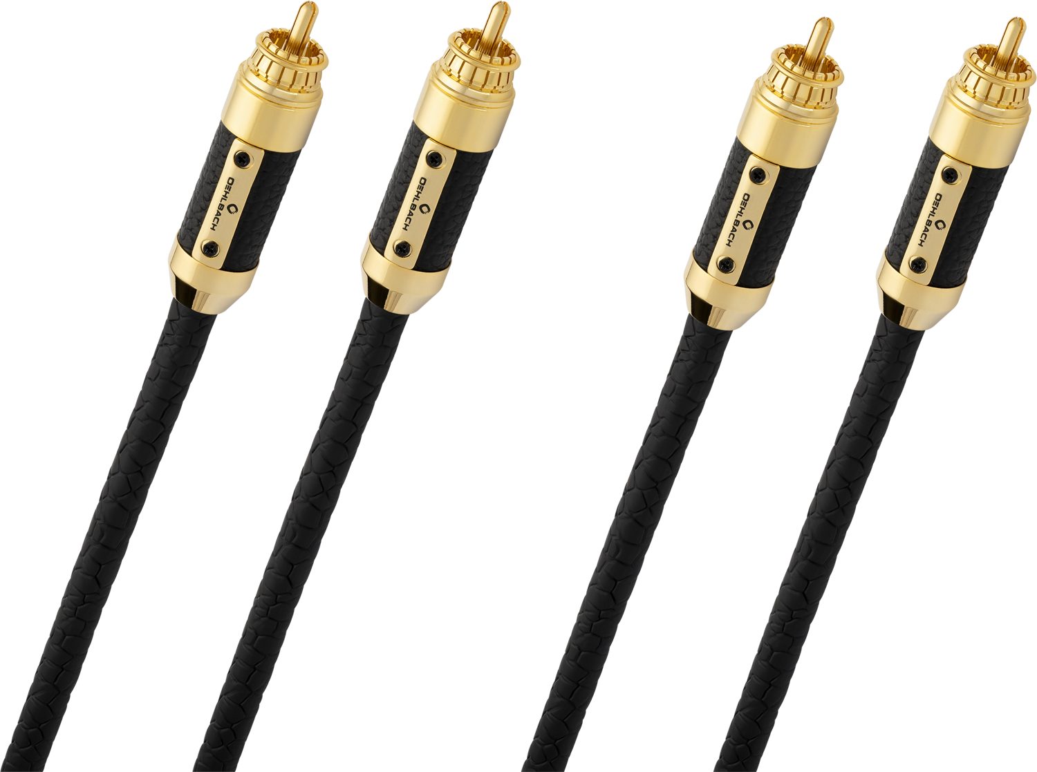 OEHLBACH Black Connection Master Brilliantes NF Audiokabel-Set 1 Paar Audio-Kabel, 2 x Cinch, 2 x Cinch (100 cm), Brilliante Farbwiedergabe, Effektive Schirmung
