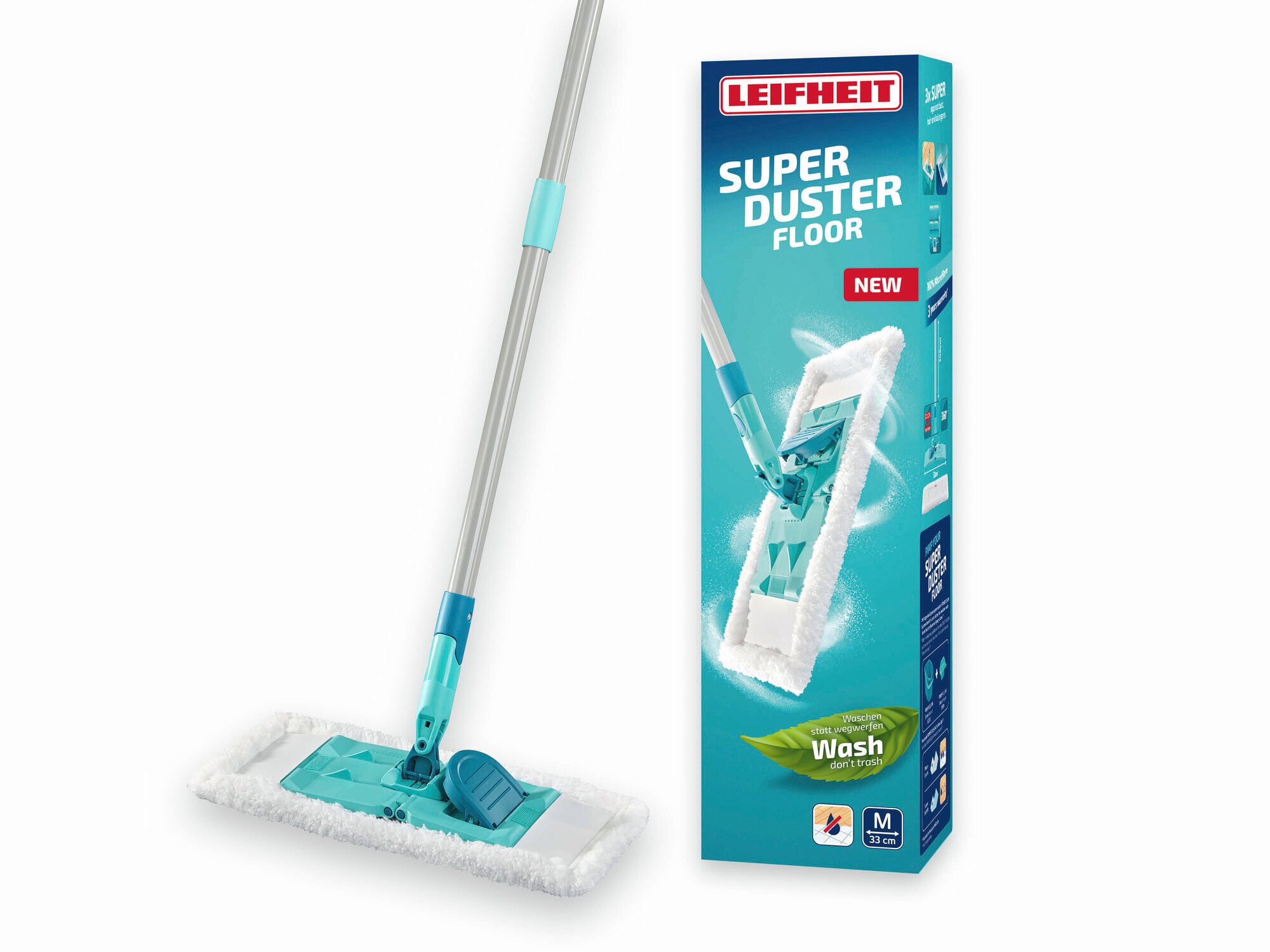 Leifheit Wischmopp Staubwischer SUPERDUSTER Floor, langlebig, waschbar, kompatibel mit Размер M Стеклоочистители