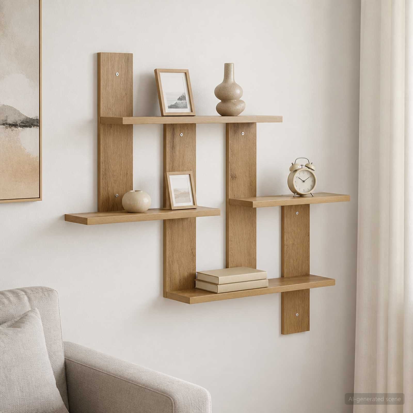vidaXL Regal Wandregal Artisan-Eiche 85 x 13,5 x 73,5 cm Holzwerkstoff, 1-tlg. – Bild 2 von 5