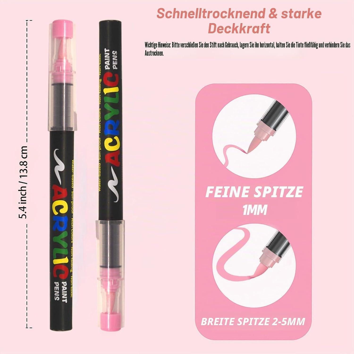LuxusKollektion Marker Acrylstifte 120 Farben Pinselspitze wasserfest – Bild 4 von 5