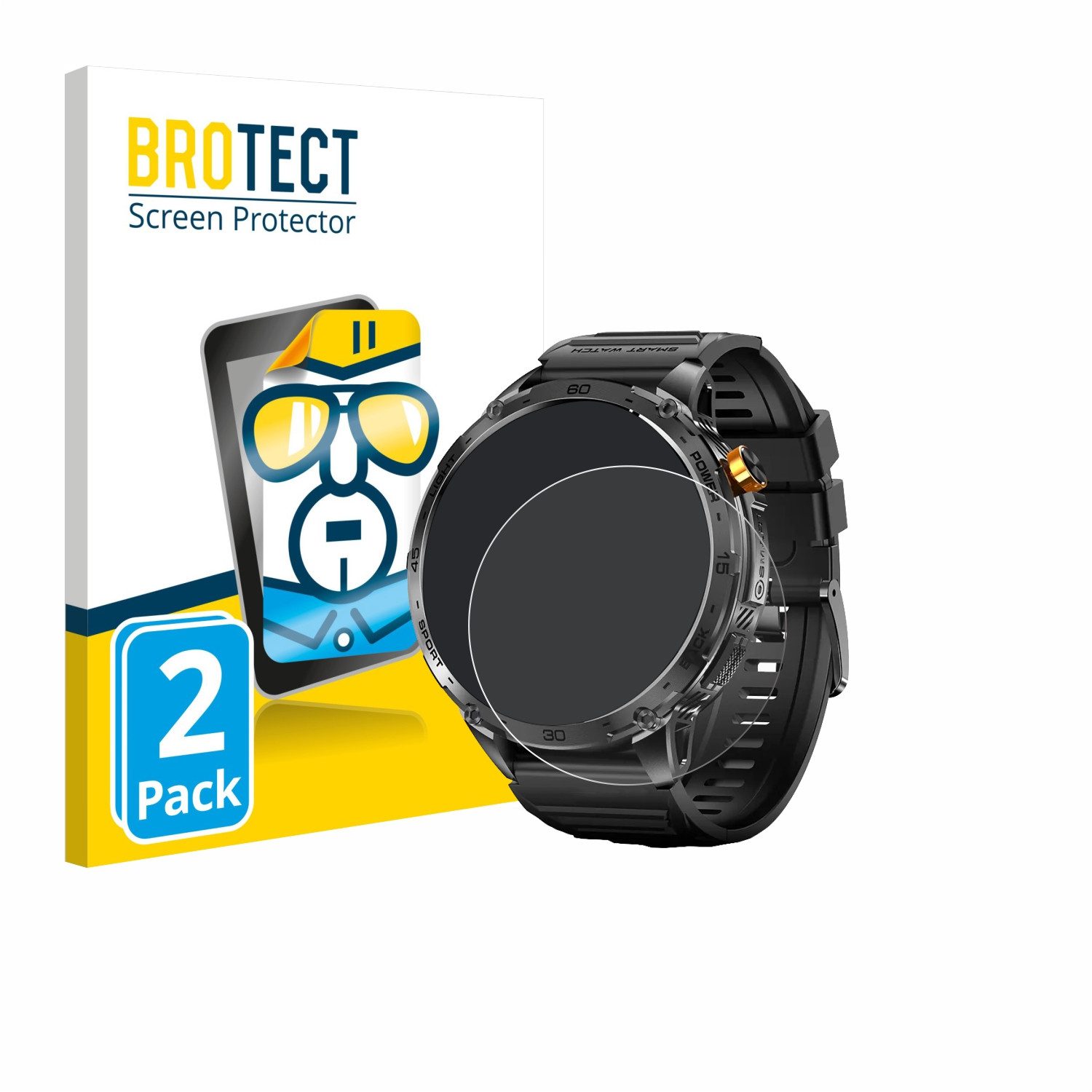 BROTECT Displayschutzfolie Schutzfolie für Stahlgear Zeus 2.0 1.75", 2 Stück, Displayschutz Schutz Folie Klar Transparent