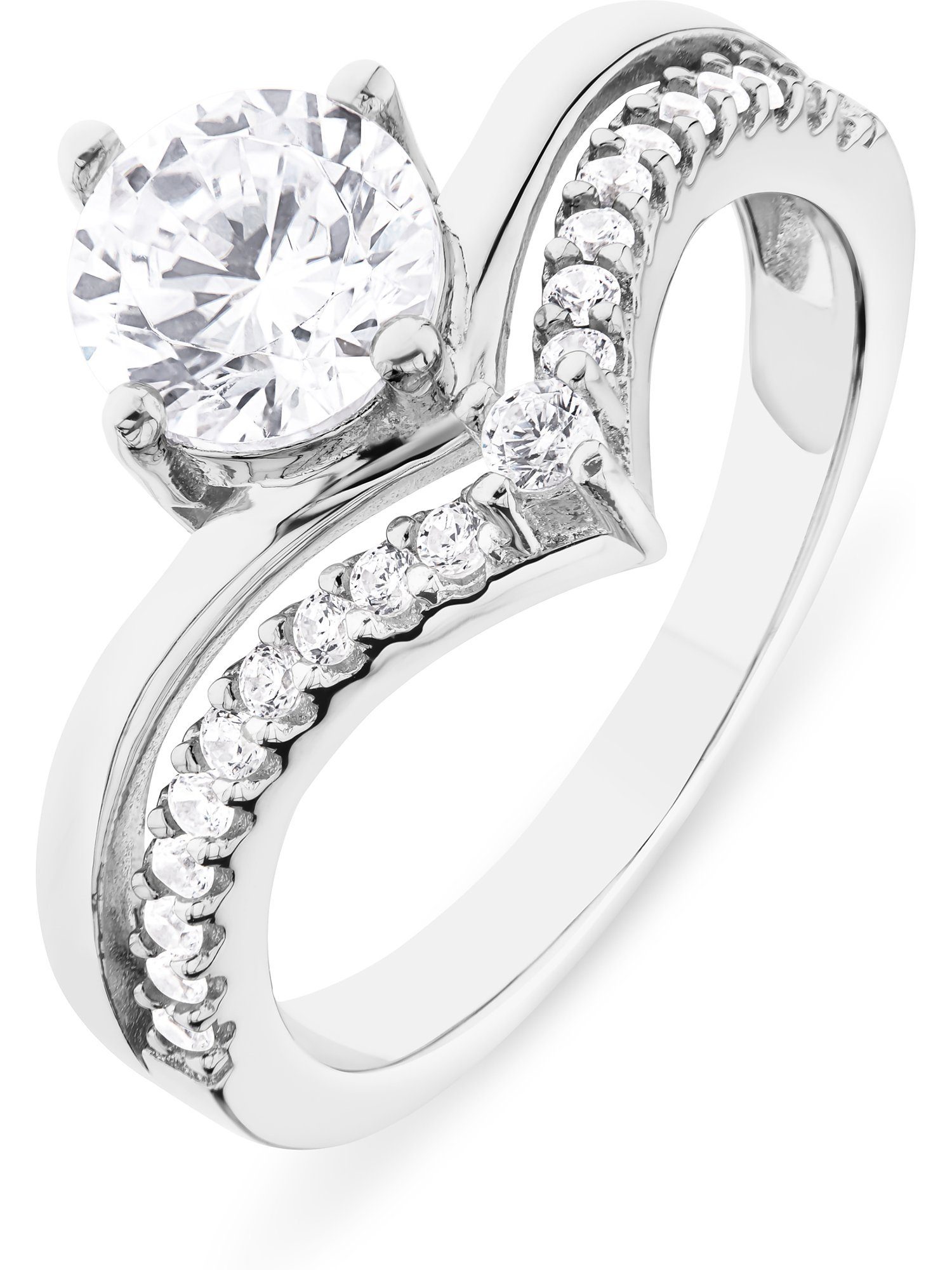 FAVS Silberring FAVS Damen-Damenring 925er Silber 1 Zirkonia, Zirkonia, synthetisch