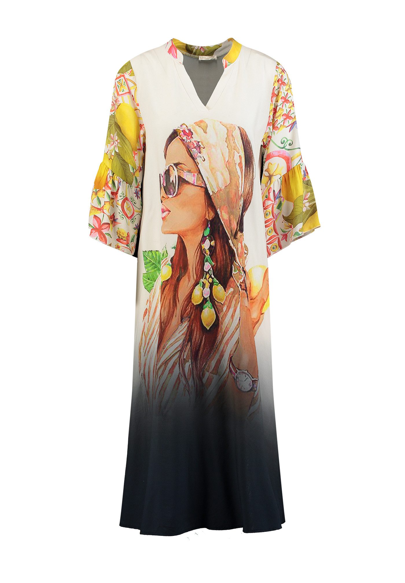 Key Largo Druckkleid WD WOMAN v-neck (1-tlg)
