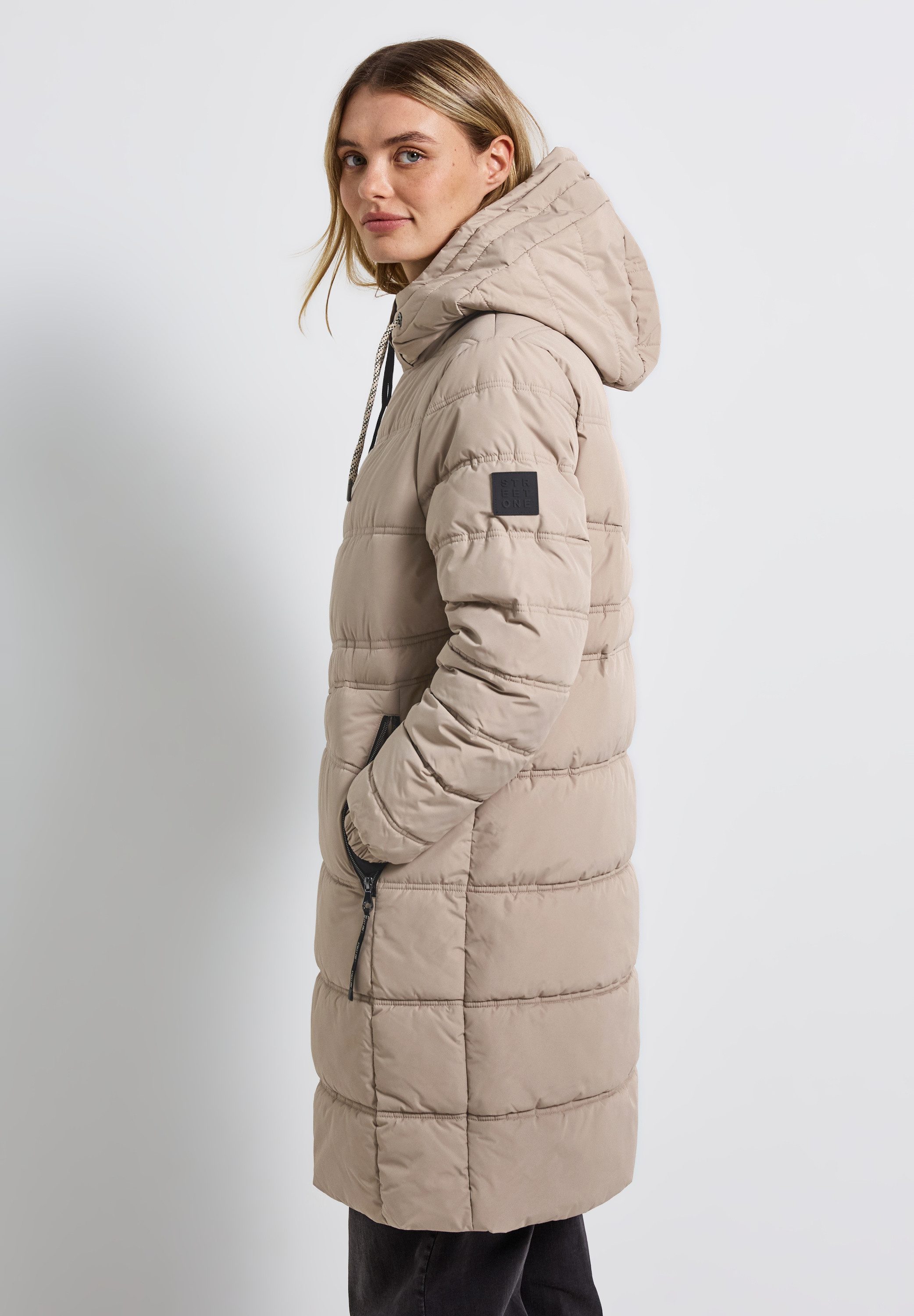 STREET ONE Steppjacke lange Winterjacke, mit Kapuze