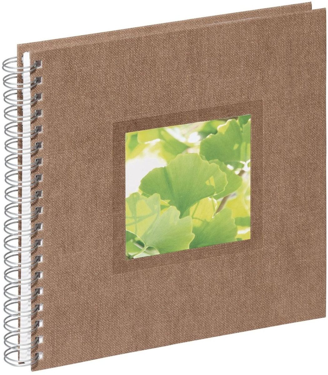 Fotoalbum Spiralalbum 24x25cm Nature Ginkgo braun 50 Seiten.