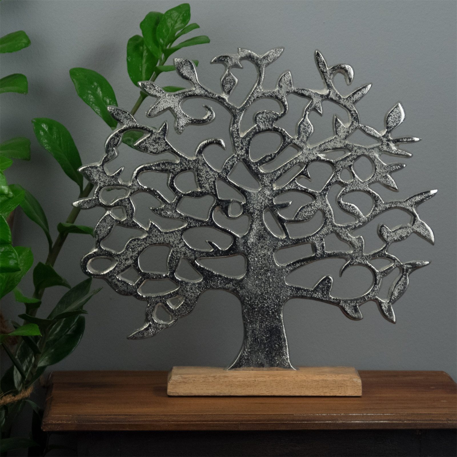 DESIGN DELIGHTS Skulptur LEBENSBAUM AUFSTELLER "ALBERO", Mangoholz, Skulptur auf Sockel