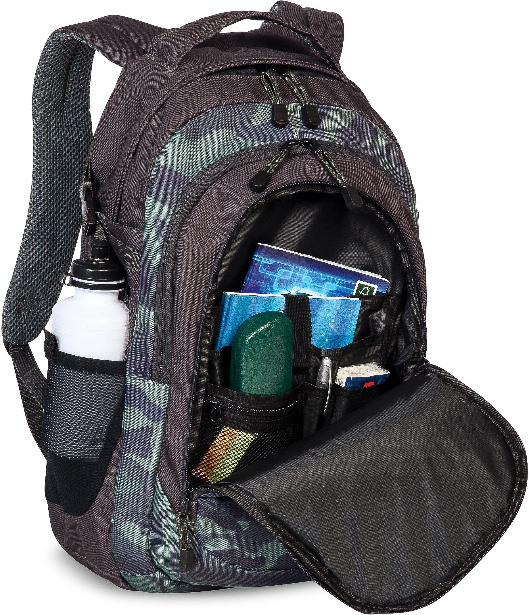 BESTWAY gepolstertem 15 Laptopfach Zoll oliv, Evolution Air, Schulrucksack mit