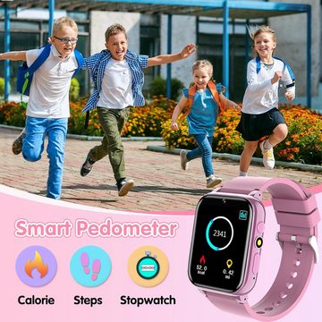 clleylise Kinder Jungen und Mädchen Geschenke HD-Kamera, Musik, Video Smartwatch, mit 26 Spielen Schrittzähler, Alarm, für im Alter von 4-16