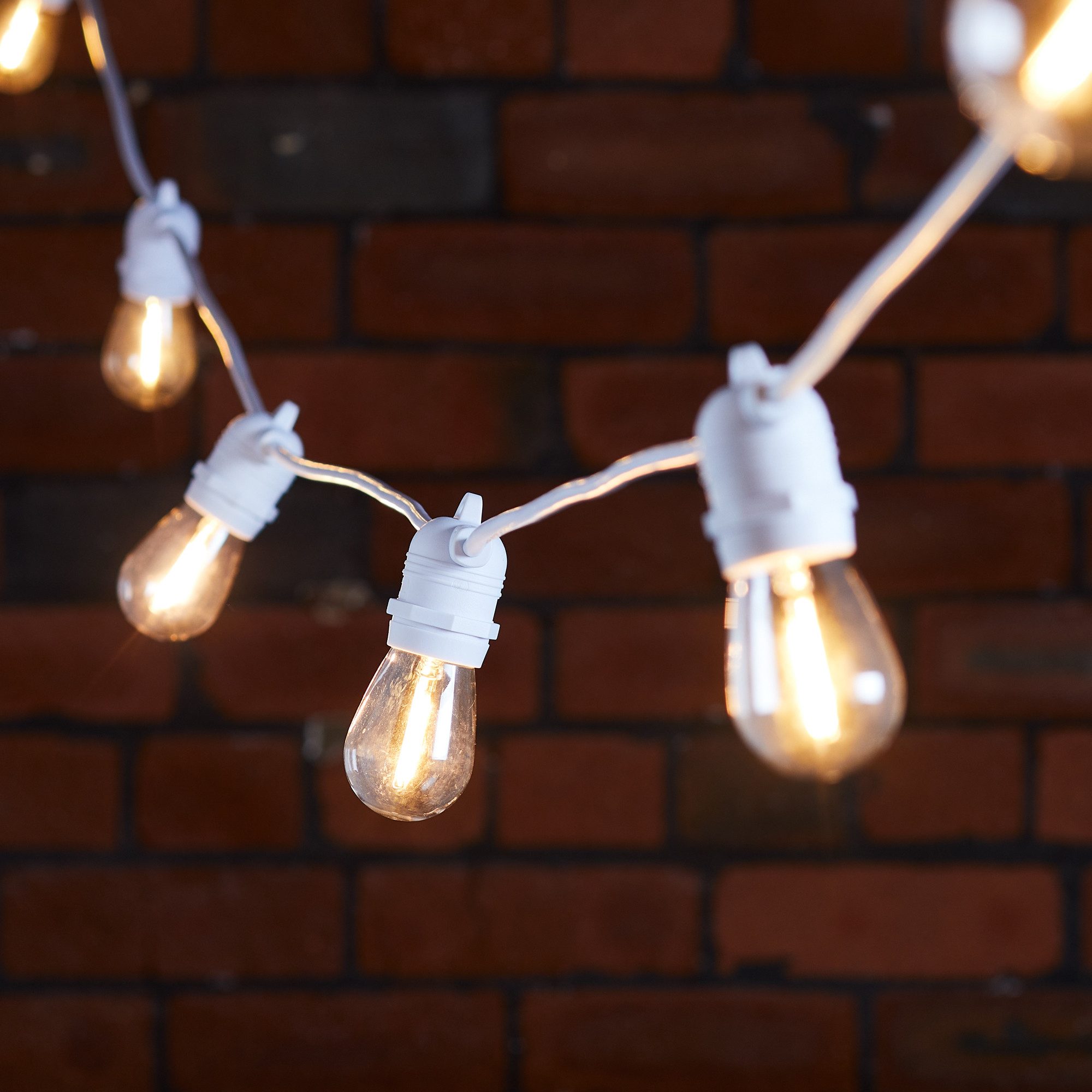 Lights4fun LED-Lichterkette Ultimate Connect 5m 10er LED Lichterkette Glühbirnen warmweiß koppelba