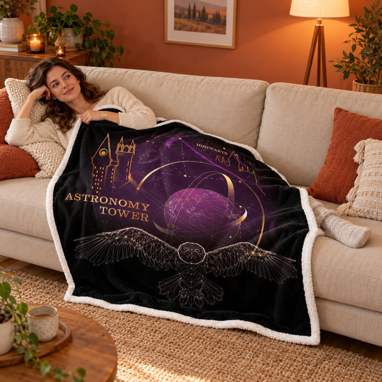 Wohndecke Harry Potter Hogwarts Coral Decke warme Kuscheldecke 130x170 cm, Harry Potter – Bild 4 von 4